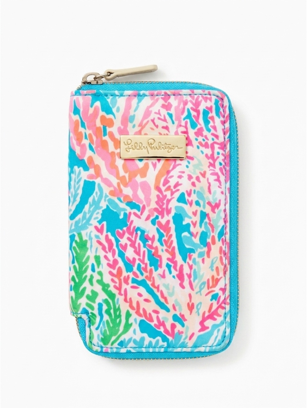 Lilly Pulitzer Tiki Palm iPhone wristlet Zip-Around Wallet in Coral Reef Print